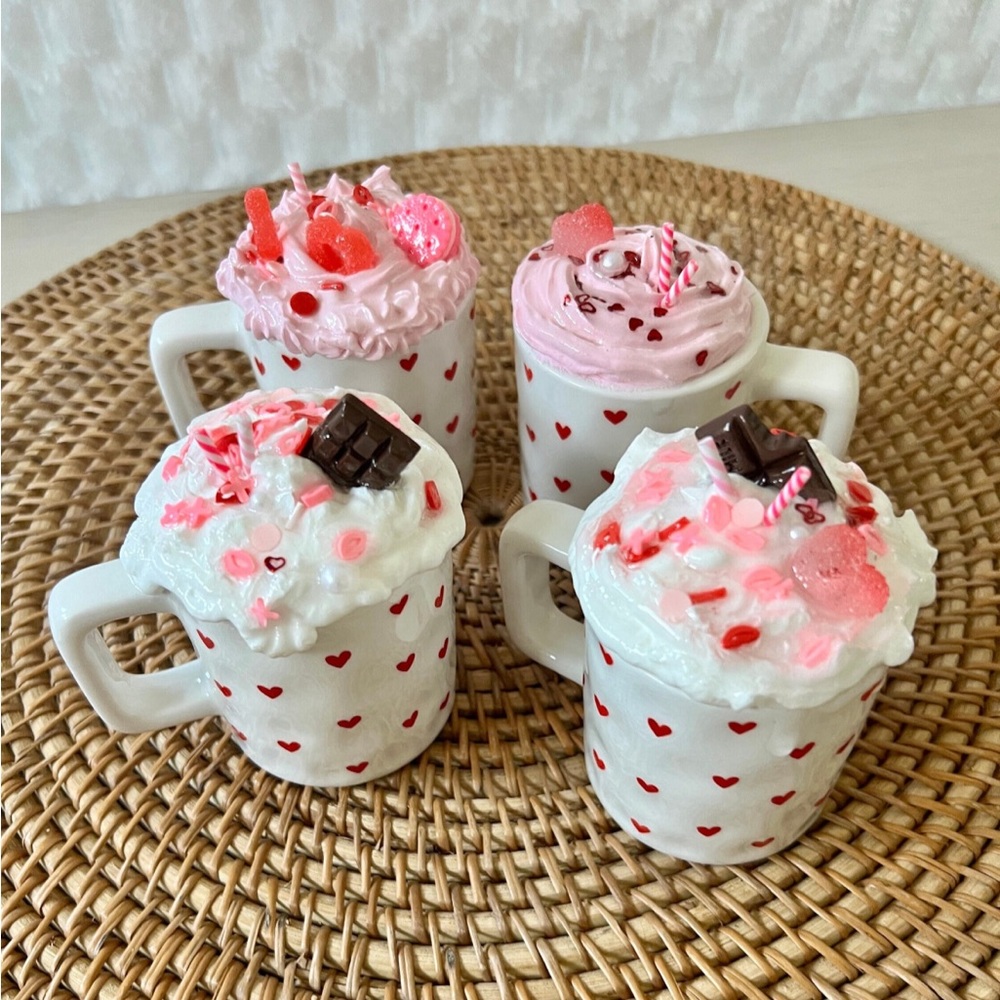 Set of 4 - Mini Valentine’s Day Mug | Tiered Tray Decor | Fake Bake Mini Mug